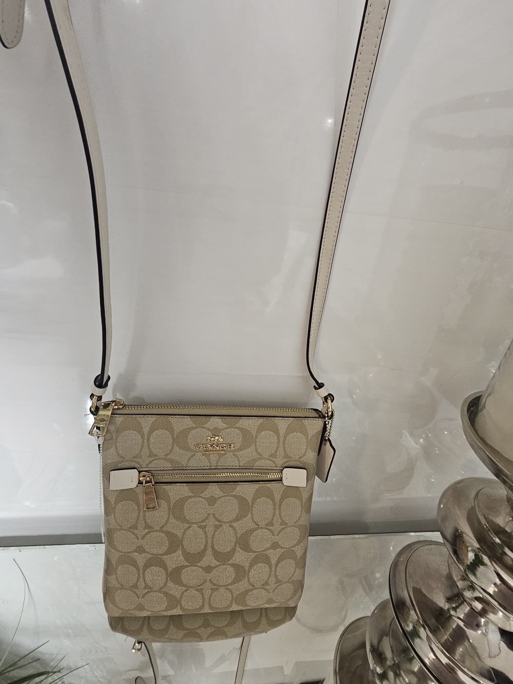 Coach Beige Signature Crossbody Bag